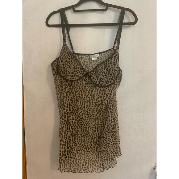 Cinema Exoile Seductive Wear Leopard Print Boudoir Underwire Slip Nighty Large - Picture 3 of 8